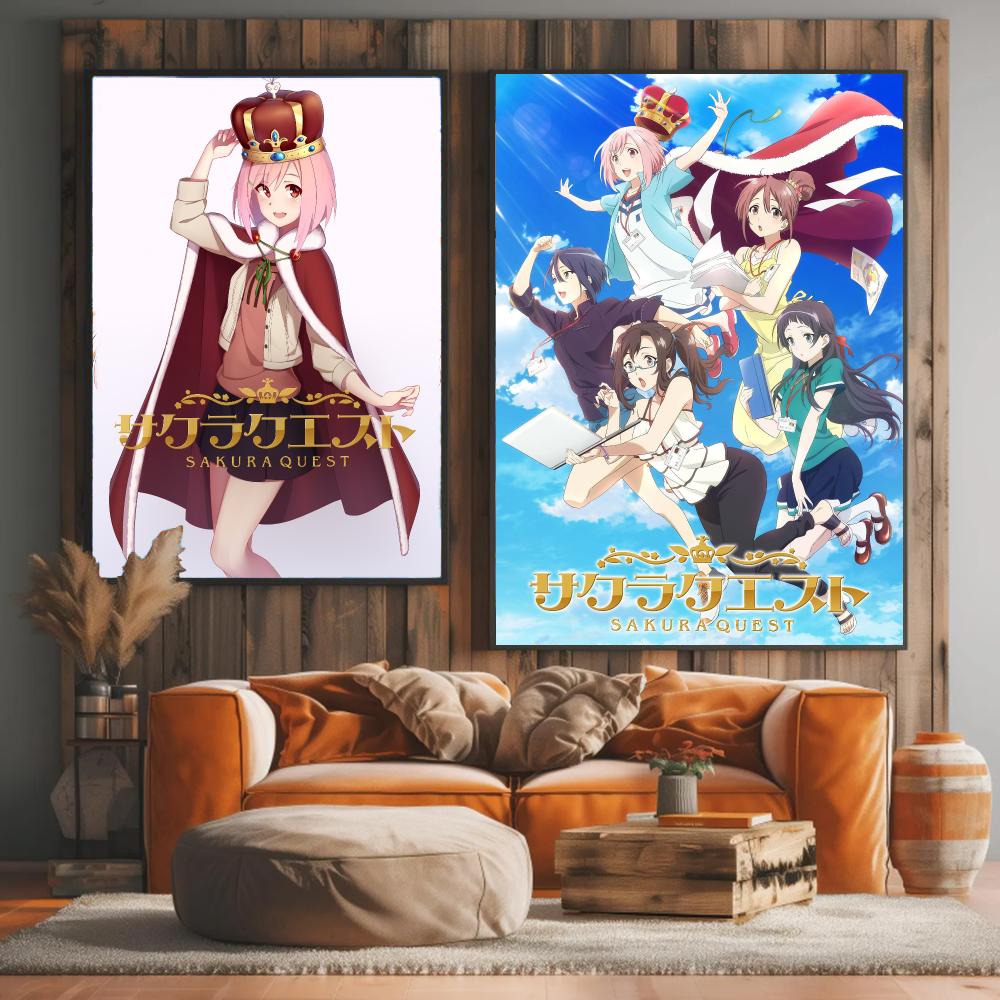 anime S-Sakura Quest-T Poster  - Office Quest ulasan dan harga
