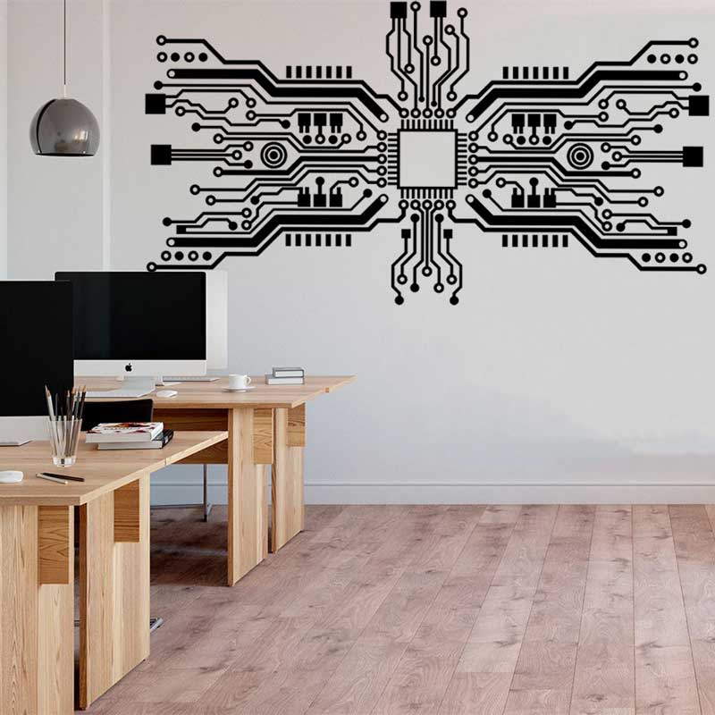 Circuit Board Chip Wall Sticke - Office Tech Furniture ulasan dan harga