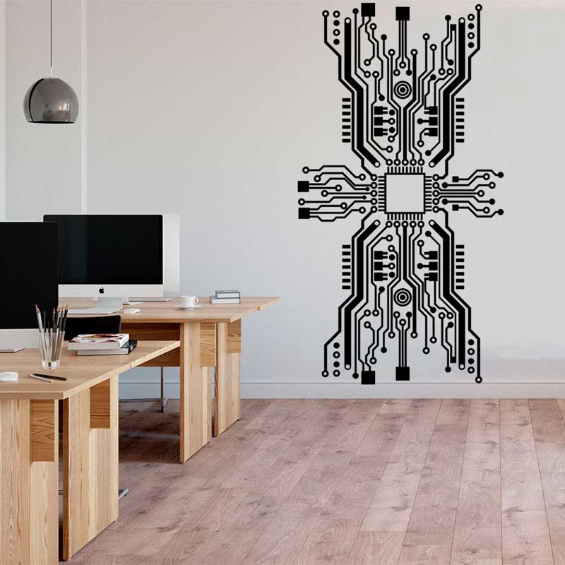 Circuit Board Chip Wall Sticke - Office Tech Furniture ulasan dan harga
