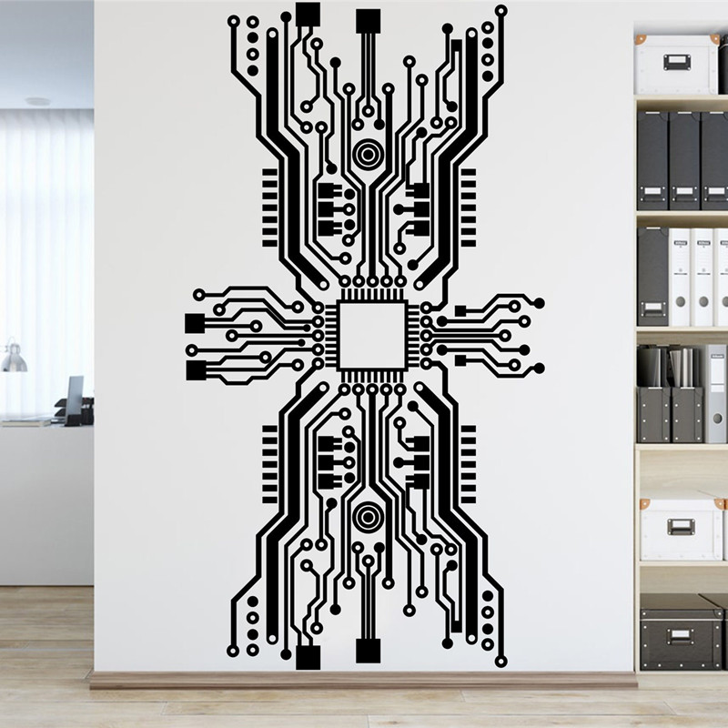 Circuit Board Chip Wall Sticke - Office Tech Furniture ulasan dan harga