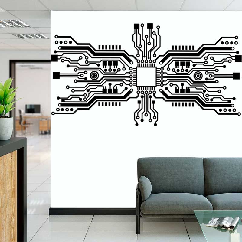 Circuit Board Chip Wall Sticke - Office Tech Furniture ulasan dan harga